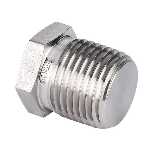 FITOK 316 Stainless Steel Pipe Fitting Hex Head Plug Male NPT