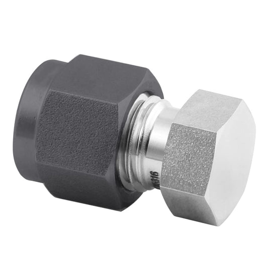 FITOK SS-TC-SFL4, 316 Stainless Steel Single Ferrule Compression Tube Fitting, Cap, 1/4" Tube OD