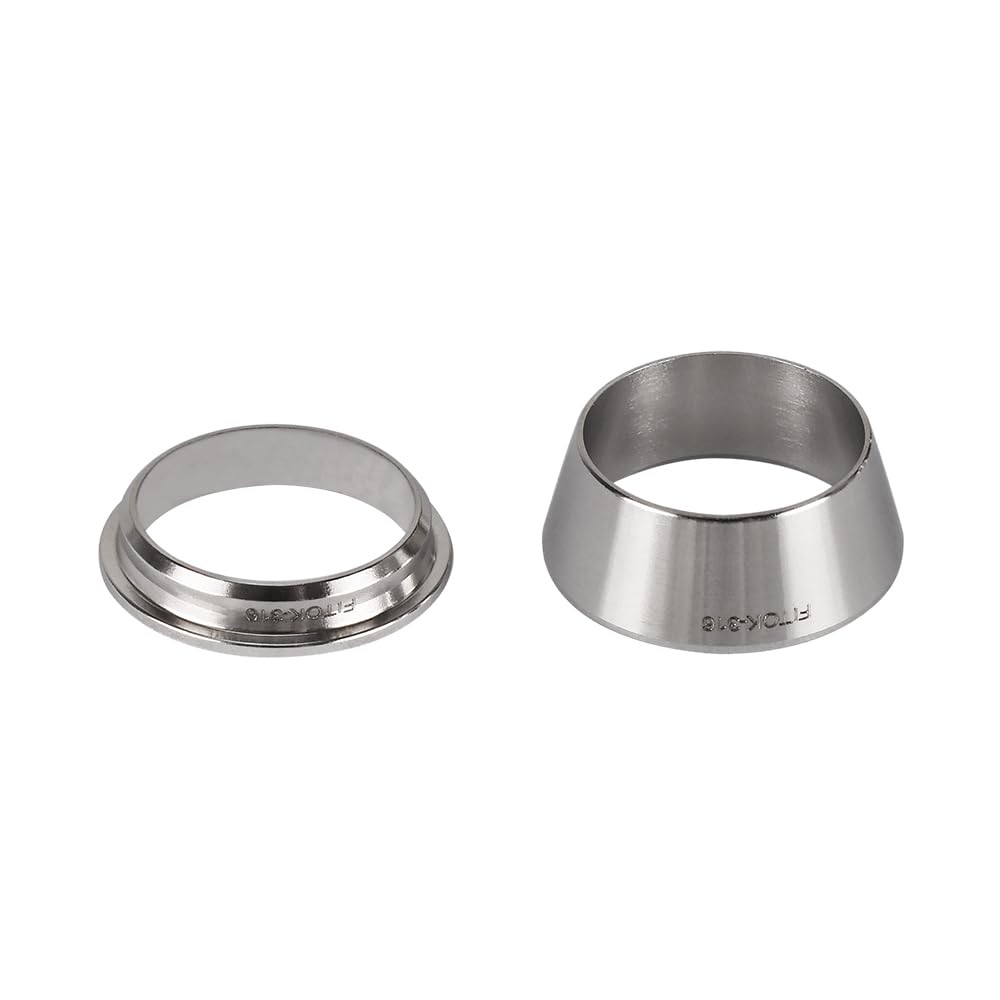 FITOK 316 Stainless Steel Compression Tube Fitting Component Sets (5-Pack Nuts / 10-Pack Ferrule Sets)