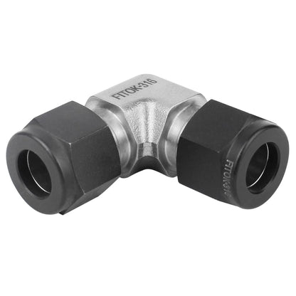 FITOK SS-LU-SFL6, 316 Stainless Steel Single Ferrule Compression Tube Fitting, Union Elbow, 3/8" Tube OD